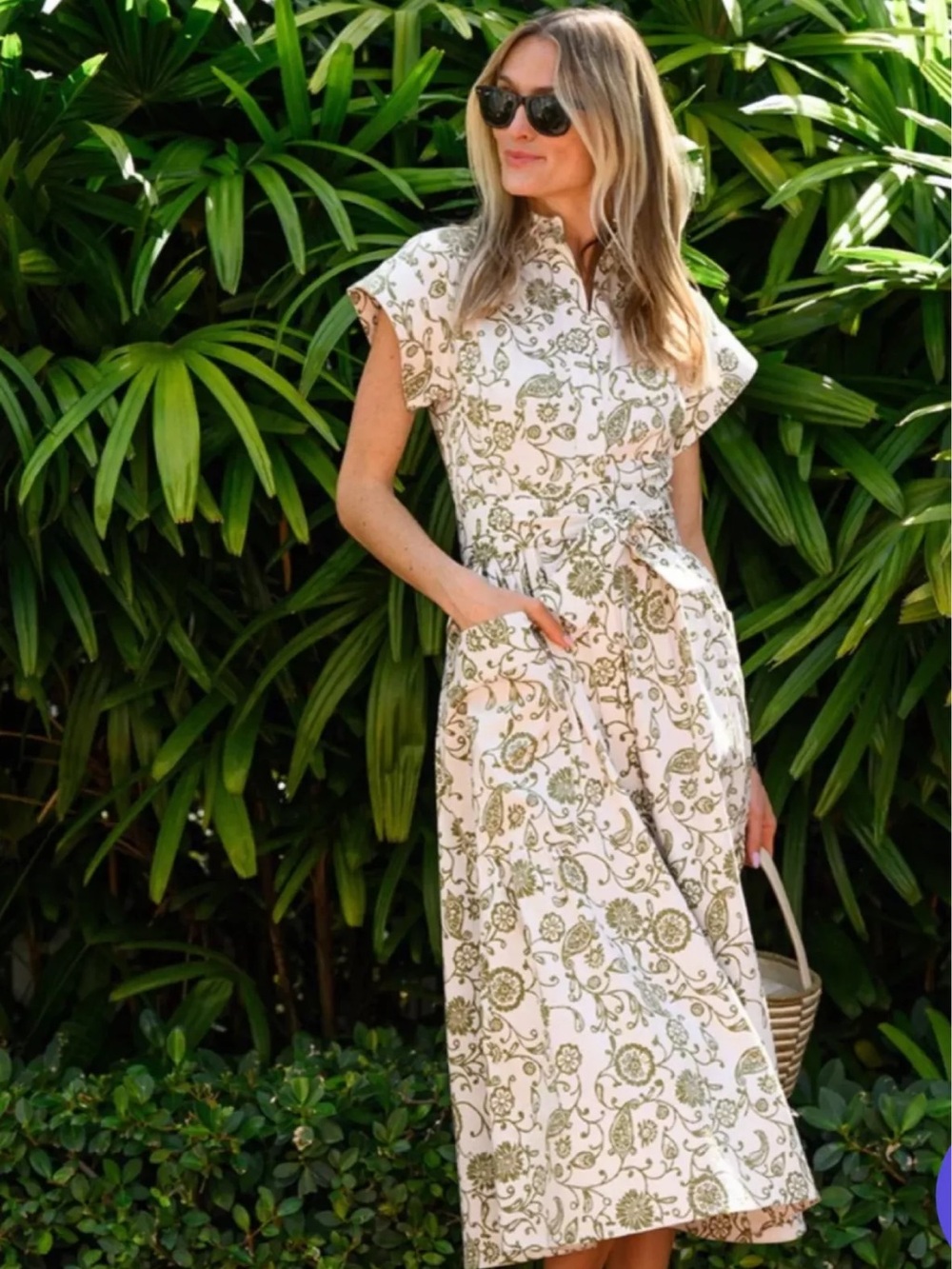 Julia Amory Betty dress in moss petunia (green) size M